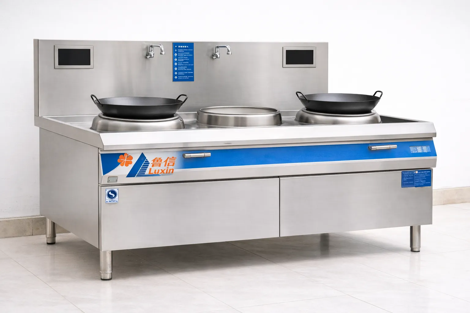 Induction Double Wok Single Warmer Range
